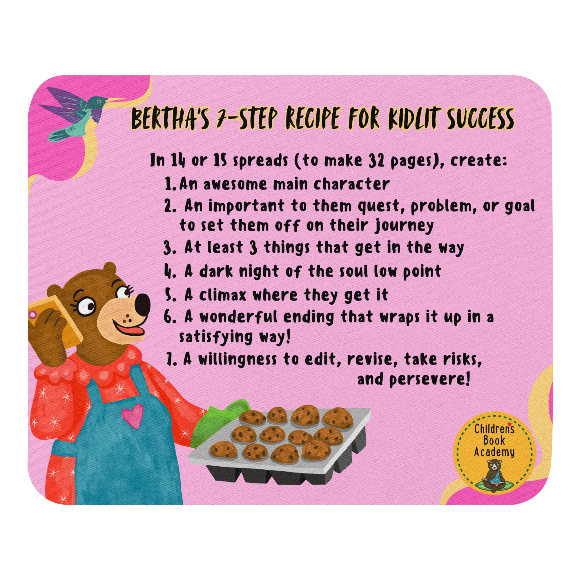 Bertha's PB Recipe Mouse Pad - Pink