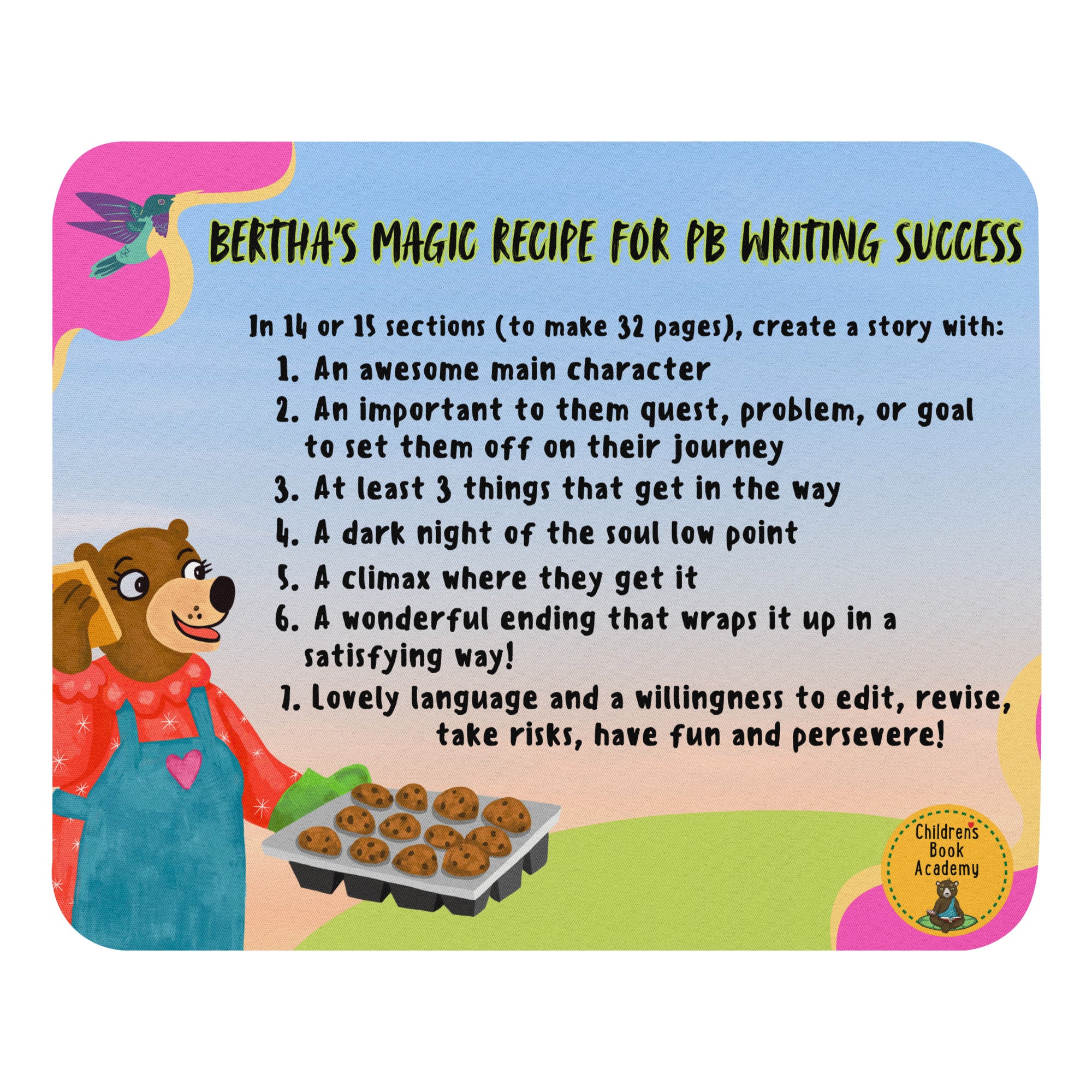 Bertha's PB Recipe Mouse Pad - Blue